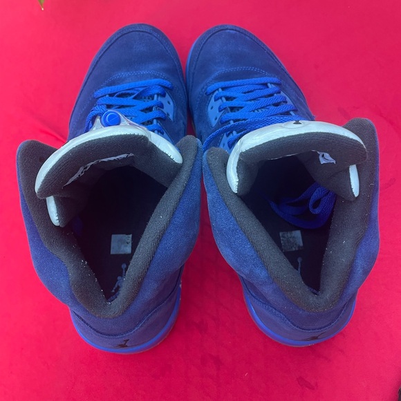 Nike Air Jordan 5 Retro Blue Suede 2017 Size 13   136027-401 Blue Black Silver - Picture 10 of 10